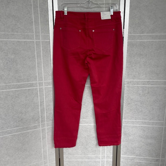 NWT J.Jill Denim Red (Light Vermilion) Cropped Ankle Jeans sz 10 tall - Picture 3 of 10